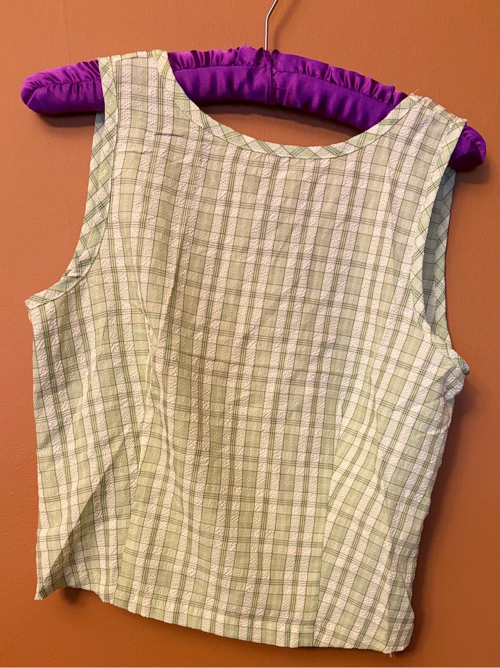 Missguided + Green Plaid Sleeveless Tank